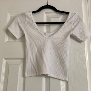 NWOT white short sleeve crop top